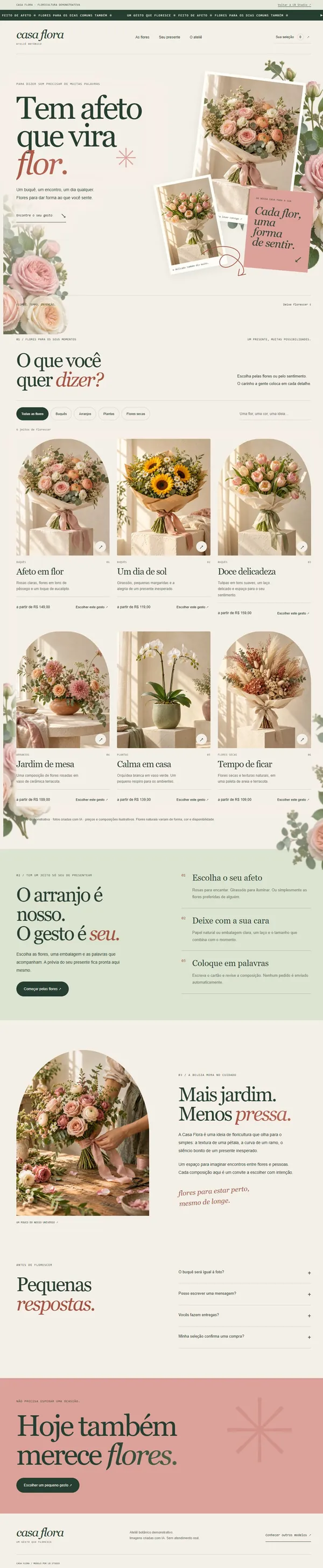 Casa Flora: buquês e arranjos em uma floricultura artesanal